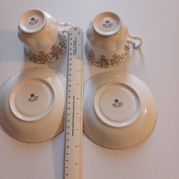 Royal Albert 25th Anniversary Silver Filigree Tea Cup & Saucer Set of 2 - Picture 8 of 11